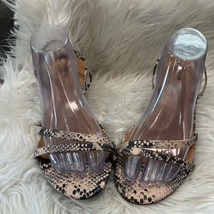 Torrid Women‎ 10W Snakeskin Print Strappy Sandals Kitten Heels